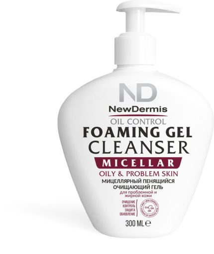 Пенящий мицелярный гель для проблемной кожи/Micellar Oil Control foaming gel NEWDERMIS, 300 мл