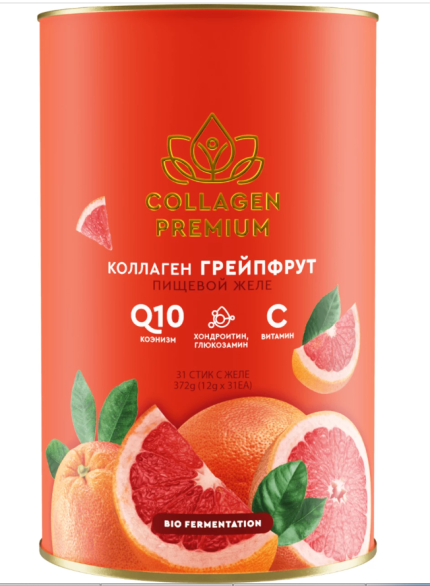 Коллаген пищевой COLLAGEN premium грейпфрут, туба 31 стик